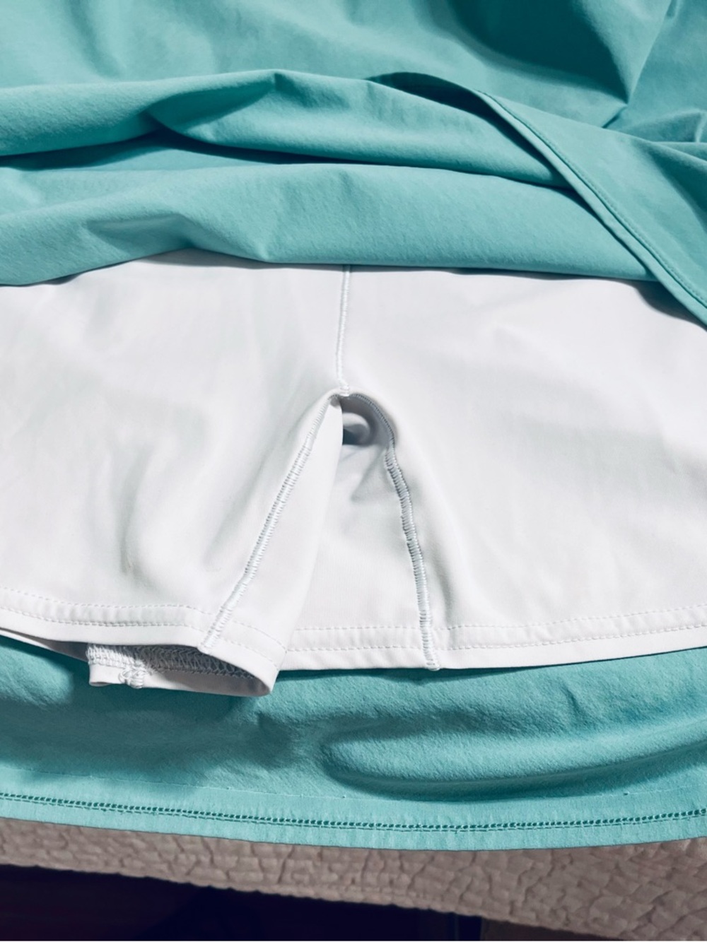 🇺🇸Outdoor Voices Exercise Dress Teal Built-In Shorts Strappy Back Active Dress L - Picture 4 of 6